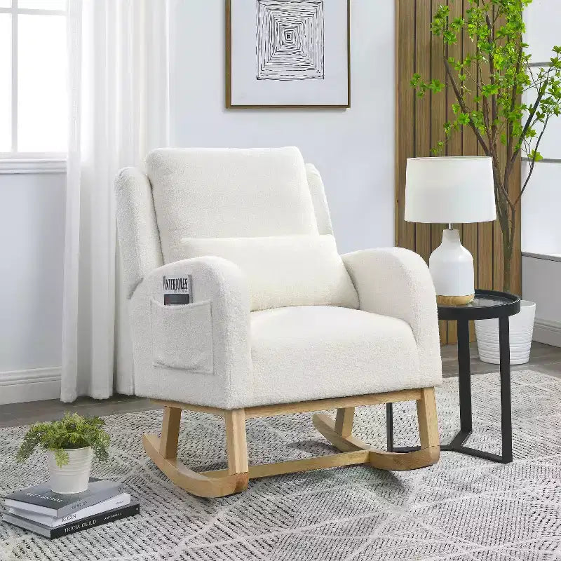 Modern Accent Chair High Backrest Lounge Chair Armchairs Rocking Chair