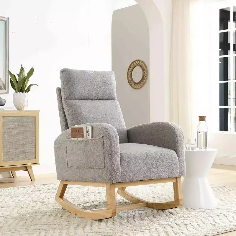 Modern Accent Chair High Backrest Lounge Chair Armchairs Rocking Chair