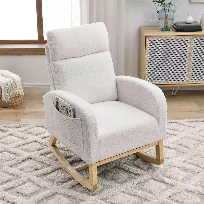 Modern Accent Chair High Backrest Lounge Chair Armchairs Rocking Chair