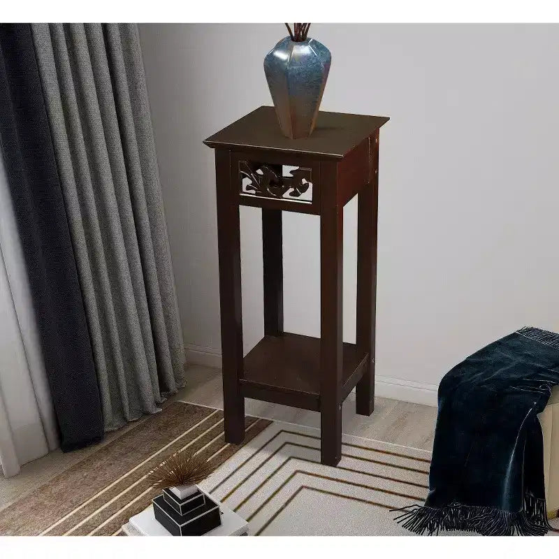 Table d'appoint avec étagère de rangement pour plantes, 30 x 30 x 75 cm