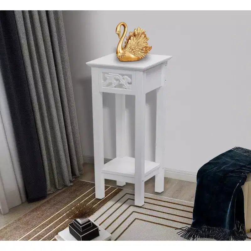 Table d'appoint avec étagère de rangement pour plantes, 30 x 30 x 75 cm