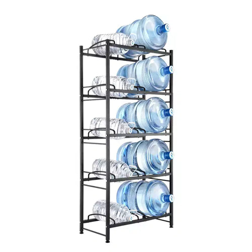 VEVOR 5 Tiers Water Jug Holder, 5 Gallon Water Bottle Holder, Double Row Water Bottle Rack for 10 Bottles, Heavy Duty Water Jug Rack