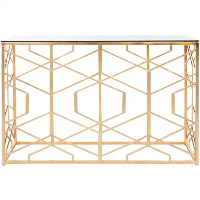 Sean Gold Leaf Console Table - AMH8342A - Gold - Safavieh Couture