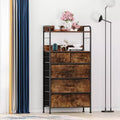 Garvee 5 Drawers Dresser for Bedroom - Fabric Storage Tower with Wood Top, Sturdy Steel Frame, Easy Pull Handle Dressers