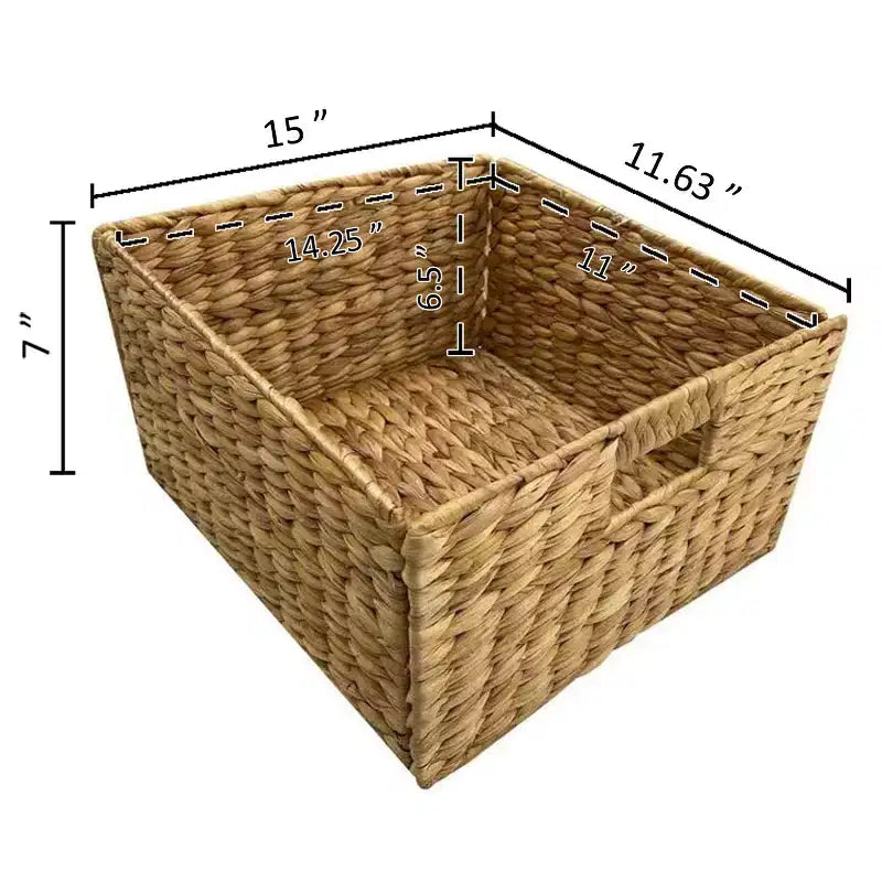 5 Tier X-Side End Storage Cabinet with 5 Water Hyacinth Natural Wicker Baskets