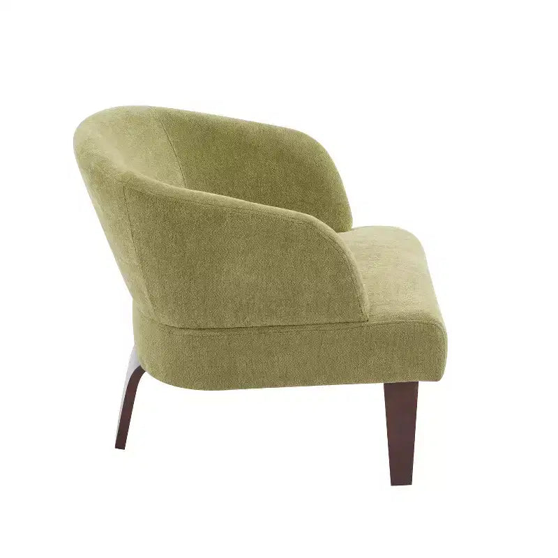 Mid-Century Modern Upholstered Accent Chair with Curved Back