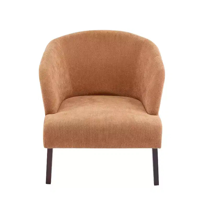 Mid-Century Modern Upholstered Accent Chair with Curved Back
