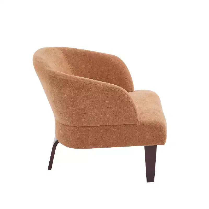 Mid-Century Modern Upholstered Accent Chair with Curved Back