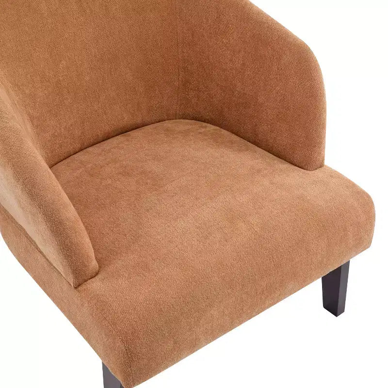Mid-Century Modern Upholstered Accent Chair with Curved Back
