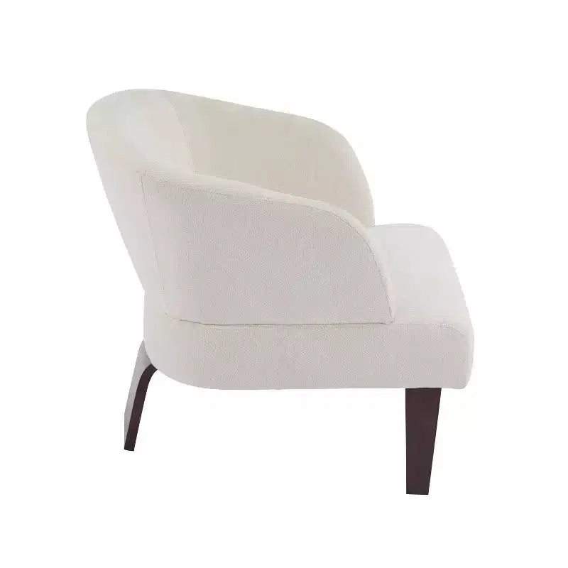 Mid-Century Modern Upholstered Accent Chair with Curved Back