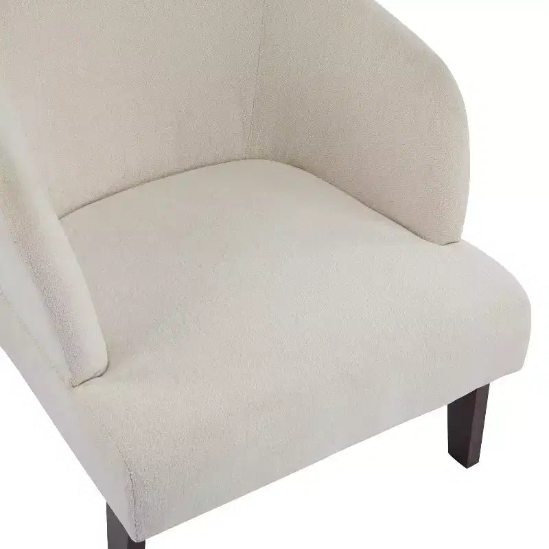 Mid-Century Modern Upholstered Accent Chair with Curved Back