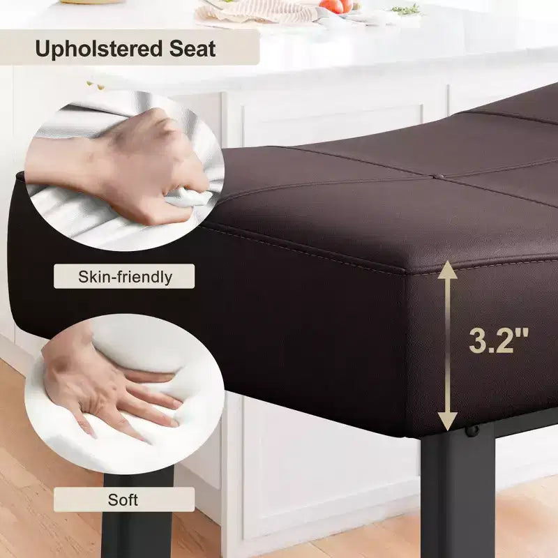 Bar Stools, Saddle Barstools with Curved Surface, 3.2 Thick Upholstery, for Kitchen, Dining Room, Cafe