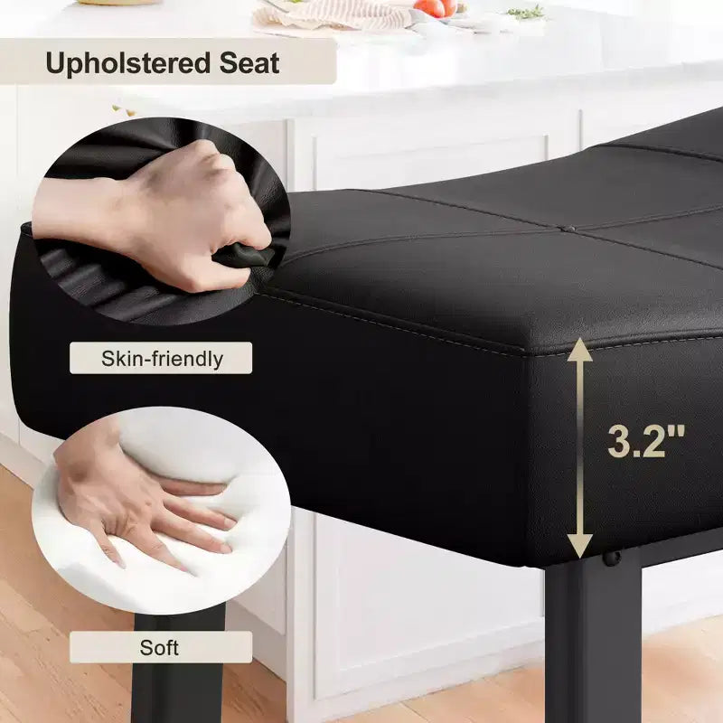 Bar Stools, Saddle Barstools with Curved Surface, 3.2 Thick Upholstery, for Kitchen, Dining Room, Cafe