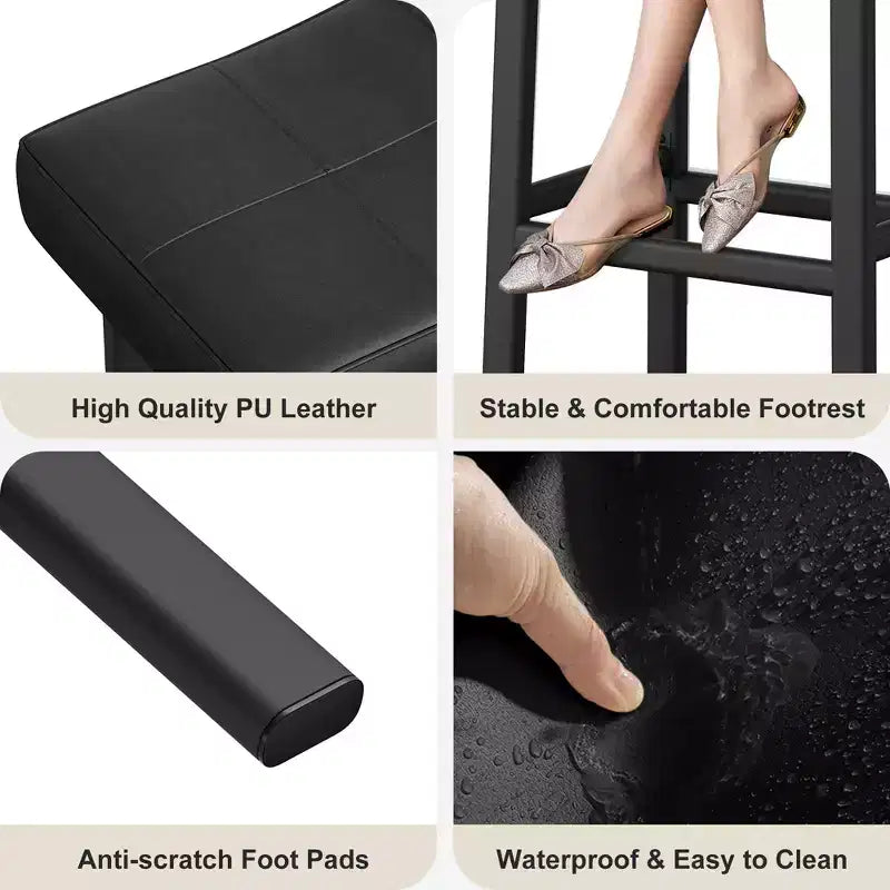Bar Stools, Saddle Barstools with Curved Surface, 3.2 Thick Upholstery, for Kitchen, Dining Room, Cafe