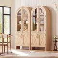 60 Tall Wood Arched Kitchen Pantry, Storage Cabinet with 4 Large Drawers &amp; Adjustable Shelf, Multi-Use Cupboard for Entryway, Kitchen, Living Room