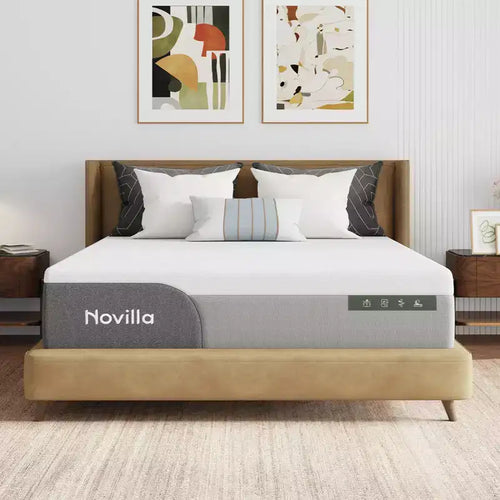 Novilla 10/12/14 inch Medium Cooling Gel Memory Foam Bed-in-a-Box Mattress for Pressure Relief