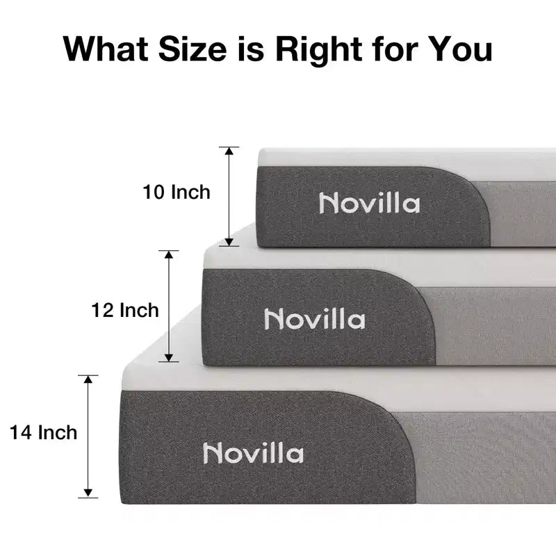 10/12/14 inch Medium Cooling Gel Memory Foam Bed-in-a-Box Mattress for Pressure Relief