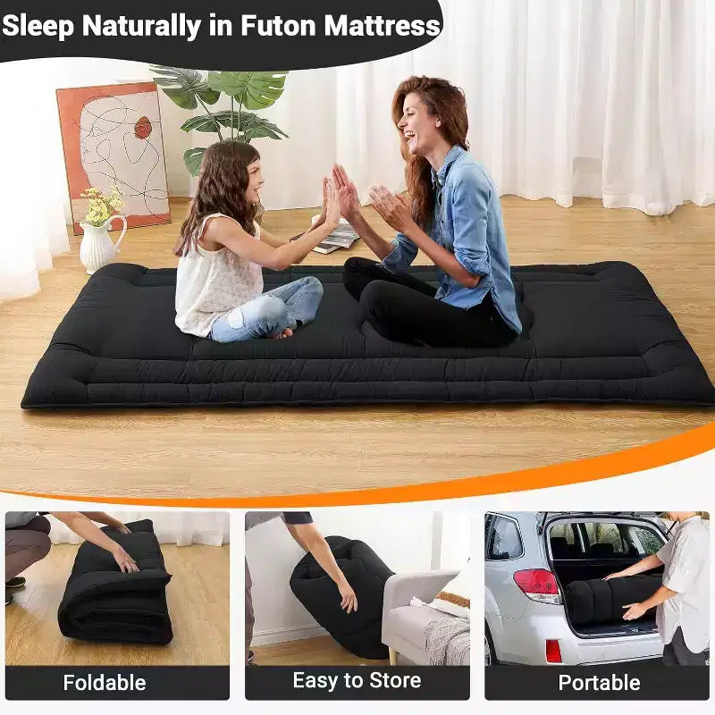 Futon Mattress, Floor Mattress Foldable Tatami Mat, Roll Up Floor Bed Mattress Kids Floor Play Mat, Floor Bed for Dorm House Guest