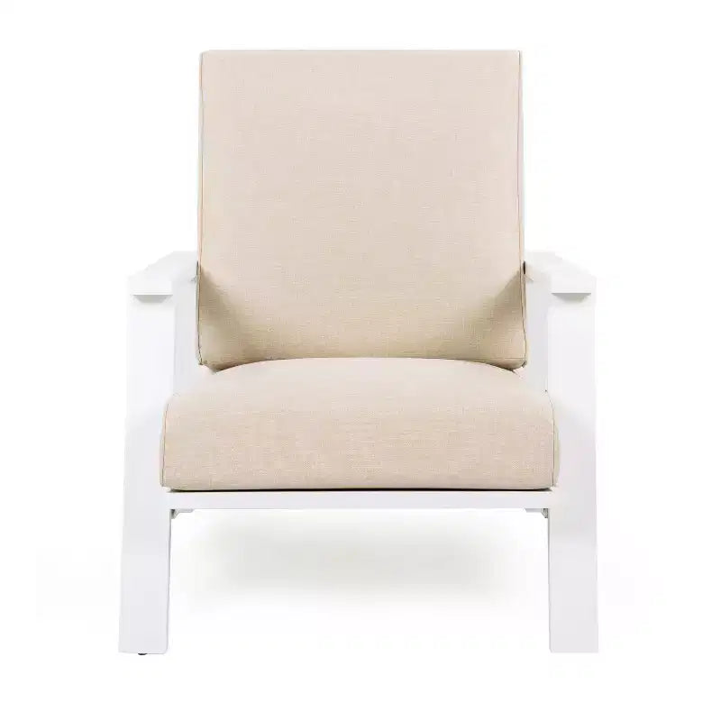 Outdoor Patio Lounge Chair with Cushion, Modern Garden Armchair with Solid Frame, Comfortable Deck Accent Chair for Patio Backyard Balcony