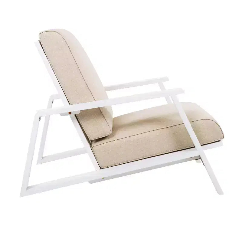 Outdoor Patio Lounge Chair with Cushion, Modern Garden Armchair with Solid Frame, Comfortable Deck Accent Chair for Patio Backyard Balcony