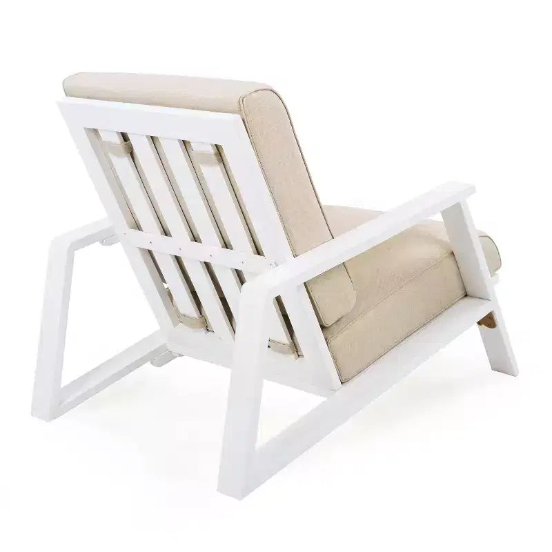 Outdoor Patio Lounge Chair with Cushion, Modern Garden Armchair with Solid Frame, Comfortable Deck Accent Chair for Patio Backyard Balcony