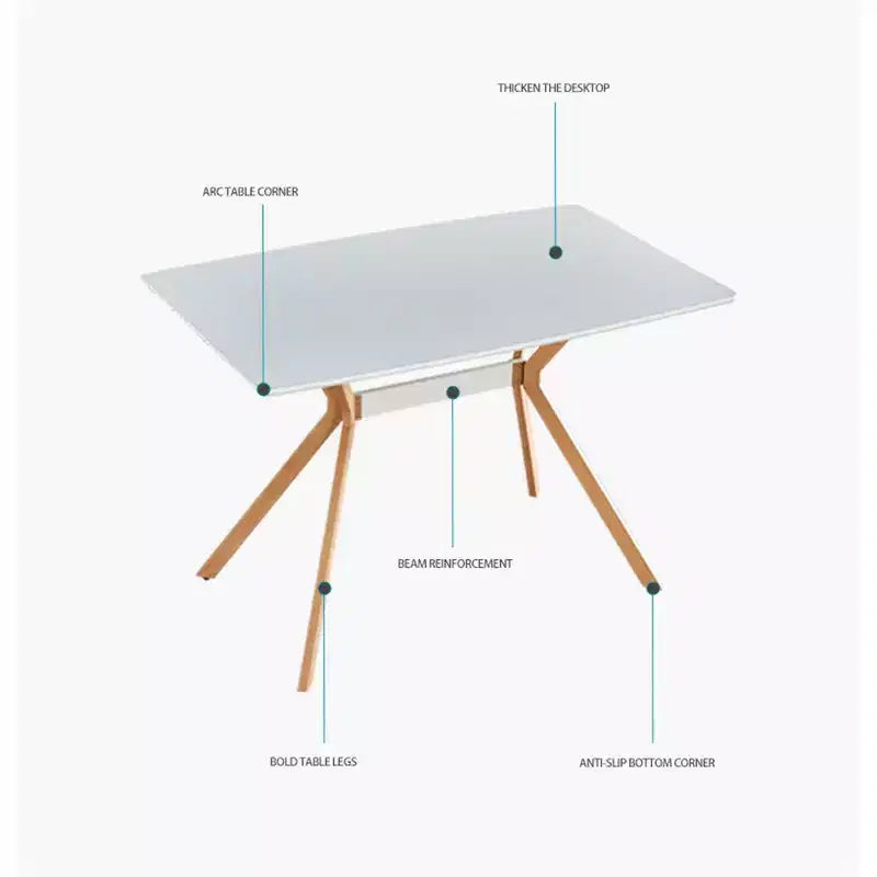 Modern Computer Desk with MDF Top and Metal Legs, Writing Study Table for Home Office, Contemporary Work Desk for Bedroom Study Room