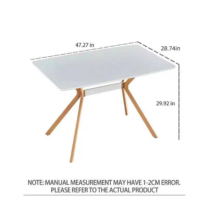 Modern Computer Desk with MDF Top and Metal Legs, Writing Study Table for Home Office, Contemporary Work Desk for Bedroom Study Room