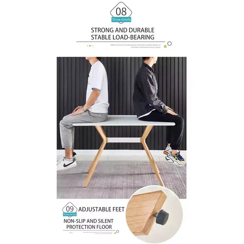 Modern Computer Desk with MDF Top and Metal Legs, Writing Study Table for Home Office, Contemporary Work Desk for Bedroom Study Room