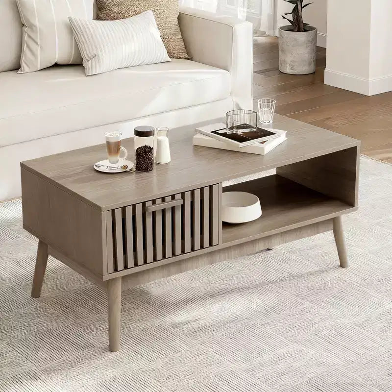 Farmhouse-style coffee table with storage function