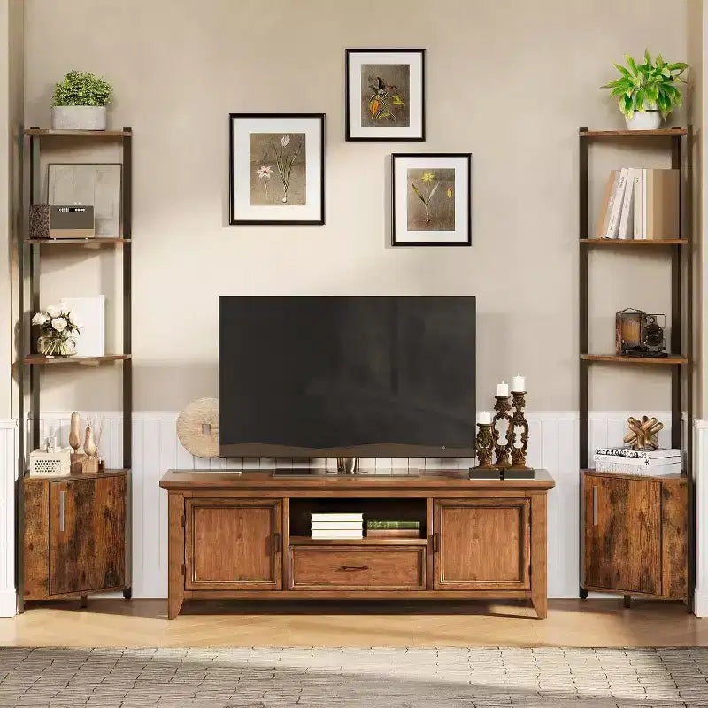 5-Tier Corner Shelf Stand, 58Tall Metal Frame Narrow Bookshelf with Storage Rack, Easy Assembly Display Shelf for Wall Corner, Bedroom, Living Room