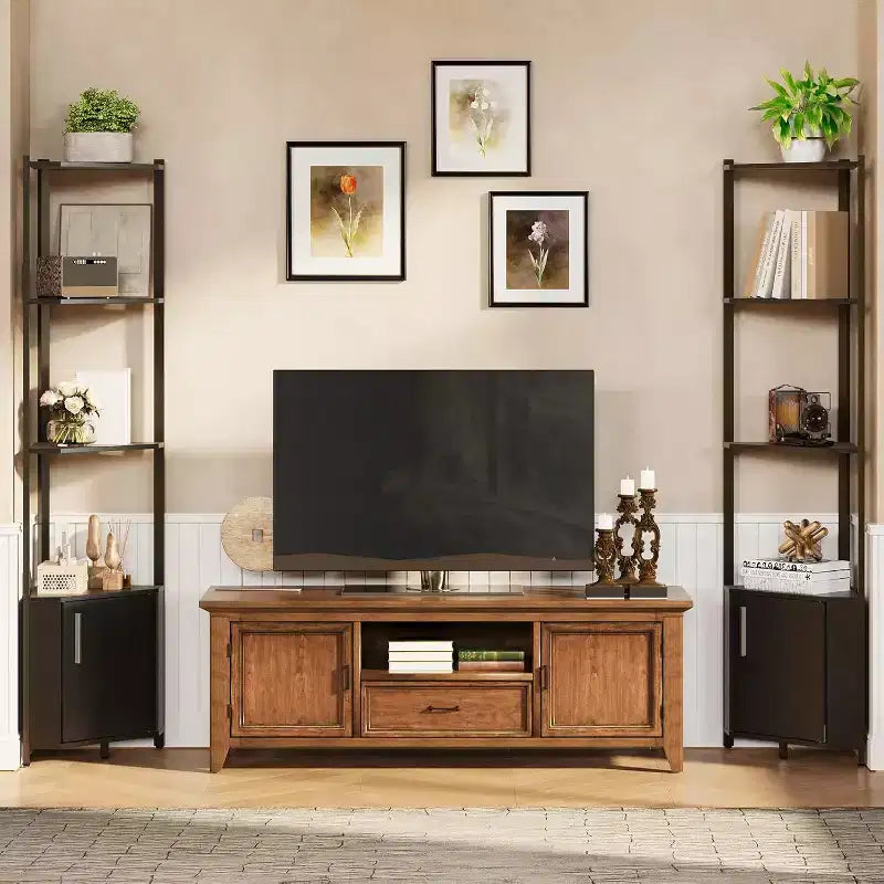 5-Tier Corner Shelf Stand, 58Tall Metal Frame Narrow Bookshelf with Storage Rack, Easy Assembly Display Shelf for Wall Corner, Bedroom, Living Room