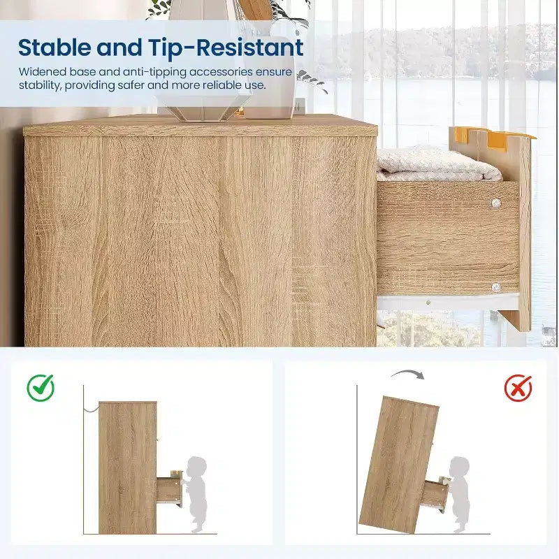 Modern 10-Drawer Fluted Dresser, Sleek Metal Handles, Anti-Tip Storage Organizer, for Bedroom, Living Room