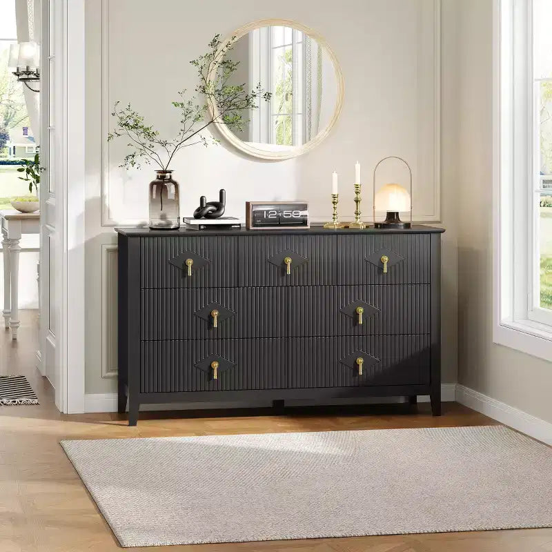 Modern white glass door side cabinet