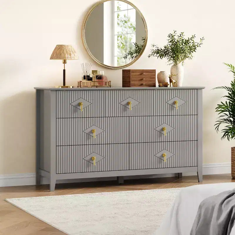 Modern white glass door side cabinet