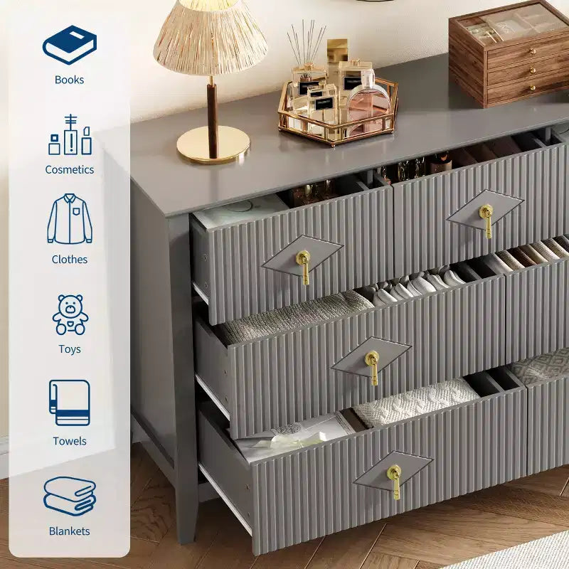 Modern white glass door side cabinet