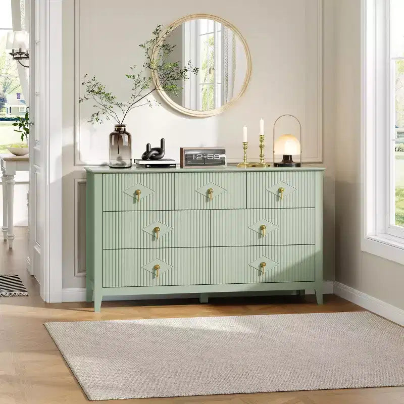 Modern white glass door side cabinet
