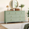 55 Inch Modern White Sideboard with Glass Doors &amp; Storage, Heavy Duty Wood Entryway Table, Multifunctional Kitchen Organizer for Bedroom, Living Room
