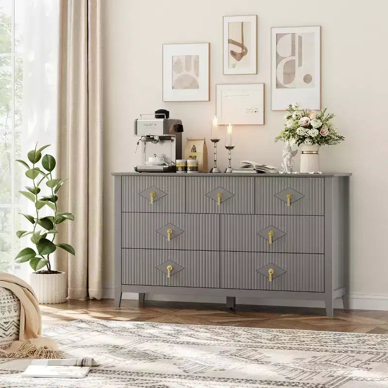 Modern white glass door side cabinet